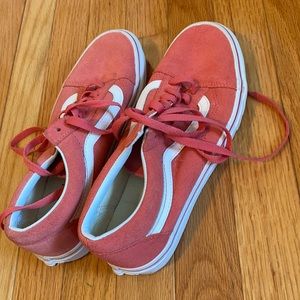 Vans suede old skool spiced coral and white shoe